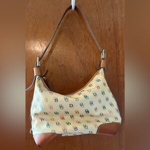 Vintage Dooney & Bourke Yellow Multicolor Logo Monogram Bag Purse Handbag